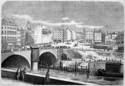 建于1857年的圣米歇尔桥（圣米歇尔）和巴黎圣米歇尔广场（圣米歇尔）的景色 作者 法语学校