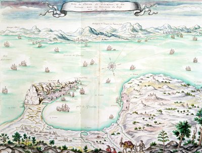 1704年直布罗陀围城的视图（纸上的wc） 作者 法语学校