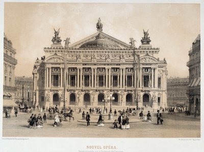 View of the facade of the Opera Garnier in Paris overlooking the Boulevard des Capucines. From 19th century watercolour Paris, Musee Carnavalet 作者 法语学校