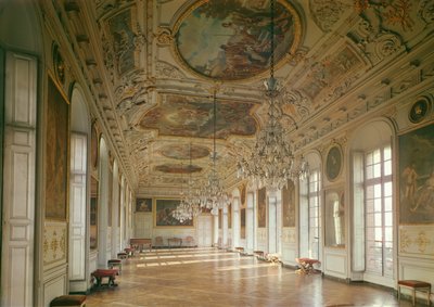 被称为La Belle Inutile的画廊的视图，由Robert de Cotte（1656-1735）c.1700设计 作者 法语学校