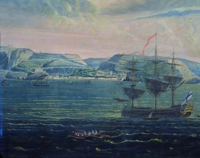 查看圣赫勒拿岛，1820年（纸上的水粉和水粉）（另见182640） 作者 法语学校