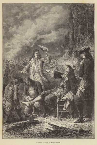 Villars blesse a Malplaquet (engraving) 作者 法语学校