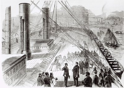 1859年10月18日，拿破仑王子访问南安普敦的大东方，1859年11月5日，来自世界各地的插图 作者 法语学校