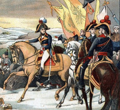 Wars of the French Revolution: victory of Jean Victor (Jean-Victor) Moreau (1763-1813) over the Austrians commanded by Archduke Jean on 3 December 1800 at the Battle of Hohenlinden (Baviere - Germany). 作者 French School