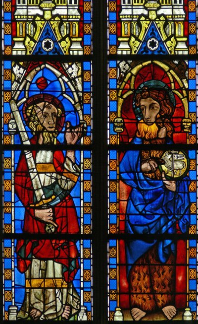 Window Narthex S描绘了施洗者圣约翰和圣保禄 作者 法语学校