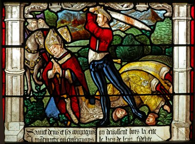 描绘圣德尼被斩首的 w31 号窗（彩色玻璃） 作者 法语学校