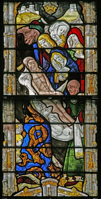 窗口w6描绘了Entombment 作者 法语学校