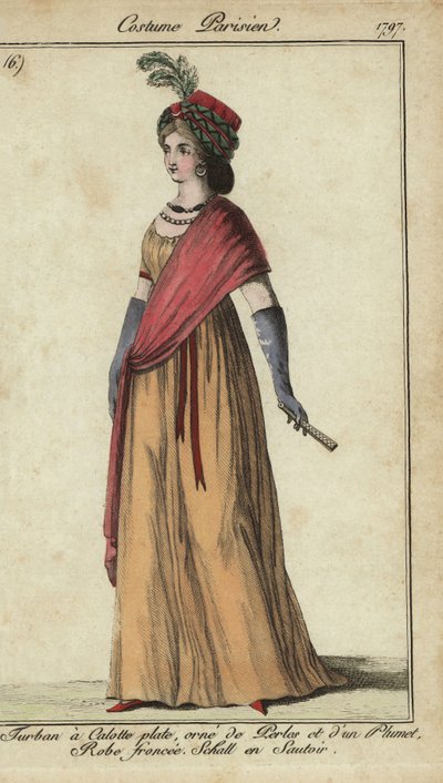 Woman in turban and crossed shawl 作者 法语学校