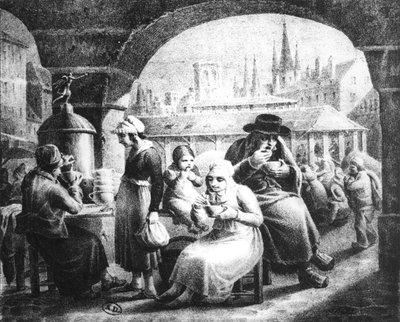 卖咖啡的妇女，c。 1820 作者 法语学校