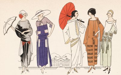 20 世纪 20 年代的女性时装（彩色石印版） 作者 法语学校