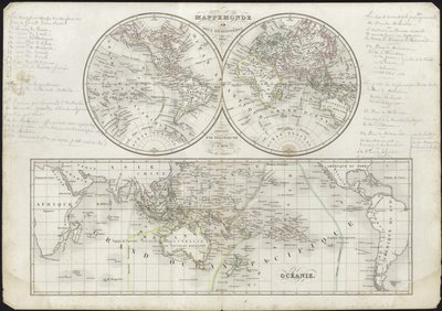 两个半球的世界地图 作者 法语学校