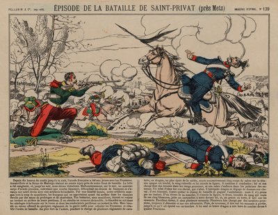 Wounded French dragoon shooting a Prussian lancer at the Battle of Saint-Privat, Franco-Prussian War 作者 法语学校
