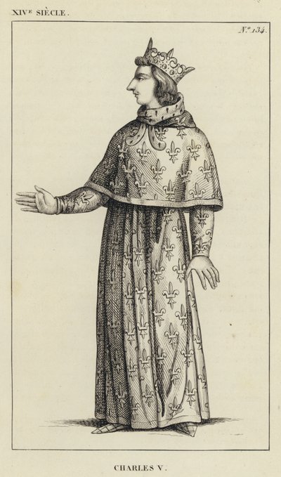XIV Siecle, Charles V (engraving) 作者 法语学校