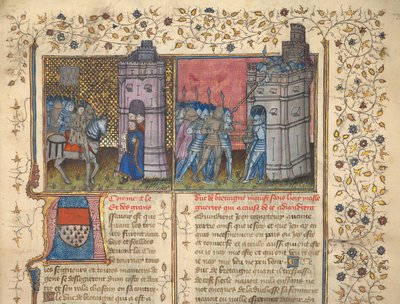 f.73：布列斯特之围，选自让-弗罗萨特的《法国和英国纪事》（牛皮纸） 作者 法语学校