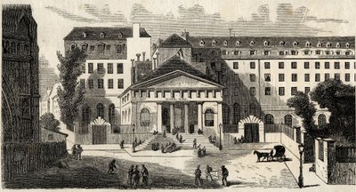 巴黎的迪厄酒店（Hotel-Dieu）--19世纪--Edmond Texier 1852年在 "Tableau-de-Paris "中的版画。 作者 法语学校