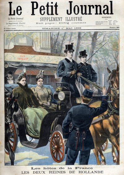 1898年3月1日的小报。法国的热点：奥朗德的两位皇后。艾玛（威廉三世国王的第二任妻子）（Emma of the Netherlands (1858-1934) et son fille Wilhelmina (1880-1962) - 荷兰在法国的两位女王：艾玛女王和她的 作者 法语学校