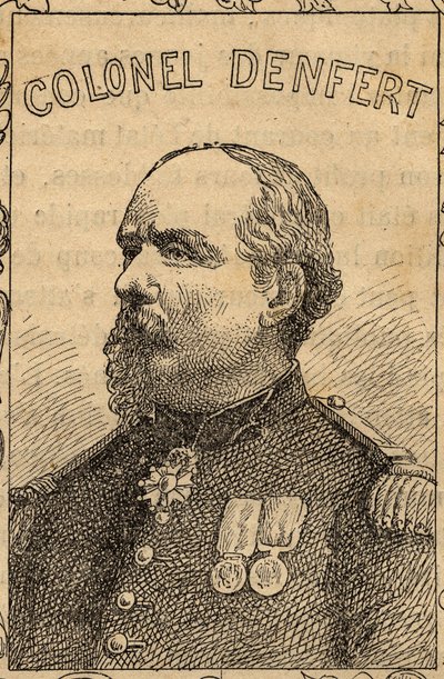 法国上校 Pierre Philippe Denfert-Rochereau 的肖像 - 1870-71 年（雕刻） 作者 法语学校