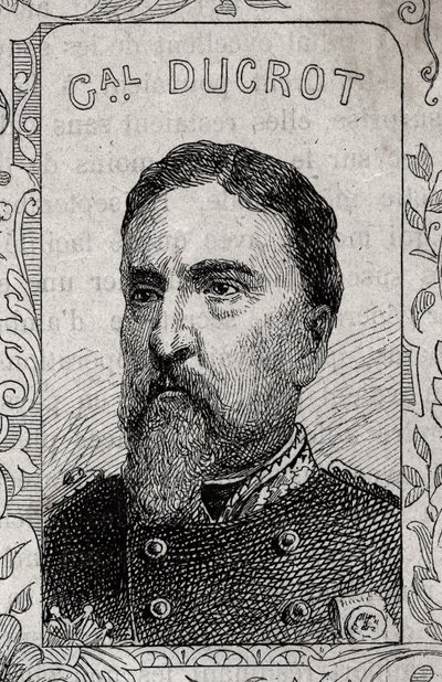 法国将军奥古斯特-亚历山大-杜克洛的肖像 - 1870-71 年（雕刻） 作者 法语学校