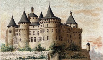 Chastellux(Yonne)城堡的景色。 作者 法语学校