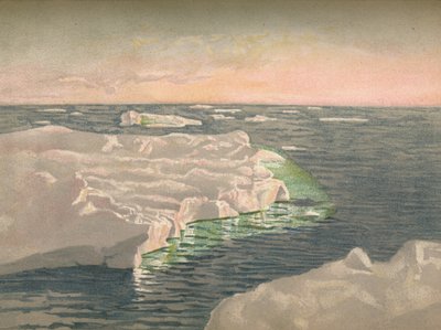 1893年9月22日日落时分。1893年，水彩色素描，1897年 作者 弗里德约夫·南森