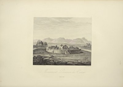 秘鲁卡纳尔纪念碑，由Gmelin绘制，Bouquet雕刻，插图来自Alexander von Humboldt和Aime Bonpland的《Vues des Cordillères et Monumens des Peuples Indigènes de l