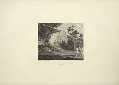 Inti-Guaicu岩石，由Koch绘制，Dutterhoffer雕刻，插图来自Alexander von Humboldt和Aime Bonpland的《Vues des Cordillères et Monumens des Peuples Indigènes de l