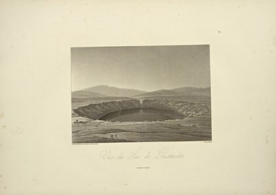 瓜塔维塔湖的景色，由Thibaut绘制，Bouquet雕刻，插图来自Alexander von Humboldt和Aime Bonpland的《Vues des Cordillères et Monumens des Peuples Indigènes de l
