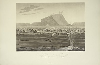 Jorullo火山，由Gmelin绘制，插图来自Alexander von Humboldt和Aime Bonpland的《Vues des Cordillères et Monumens des Peuples Indigènes de l