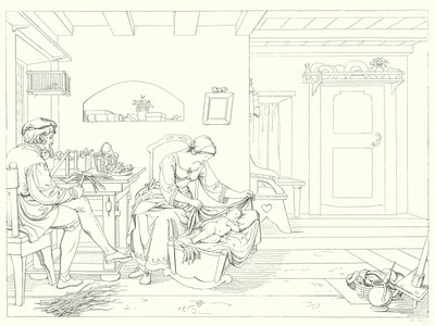 席勒的《冯德格洛克的谎言》或《钟声》的插图（版画） 作者 弗里德里希·奥古斯特·莫里茨·雷茨奇
