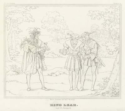 李尔王，第四幕，第六场（雕刻） 作者 弗里德里希·奥古斯特·莫里茨·雷茨奇