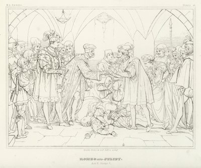 Romeo and Juliet, Act V, Scene 3 (engraving) 作者 弗里德里希·奥古斯特·莫里茨·雷茨奇