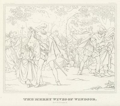 The Merry Wives of Windsor, Act V, Scene 4 (engraving) 作者 弗里德里希·奥古斯特·莫里茨·雷茨奇