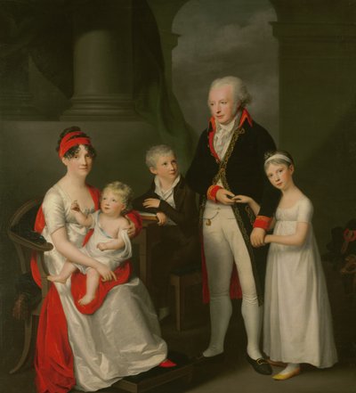 Marc Andre Souchay（1759-1814）和他的家人，c.1805 作者 弗里德里希·卡尔·格罗格