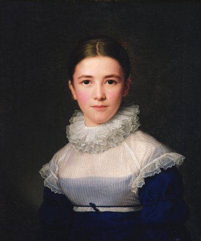 1815年艺术家的寄养女儿Lina Groger的dortrait 作者 弗里德里希·卡尔·格罗格