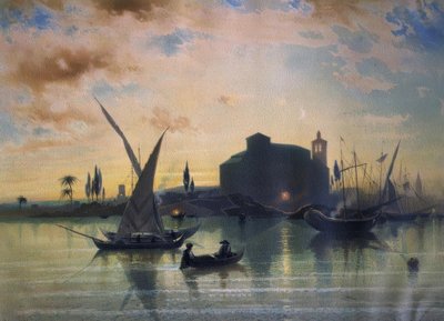西班牙-塞维利亚美景-EL GUADALQUIVIR-1867 作者 弗里德里希·艾伯纳