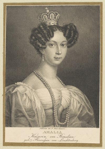 Leuchtenberg的Amélie1812-1873年，巴西女皇，1830年。 作者 弗里德里希·弗莱希曼