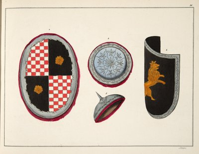 盾牌，由弗朗茨·科滕坎普博士发表的“发展历史与侠义风俗”，由Carl Hoffmann出版，1842年 作者 弗里德里希·马丁·冯·赖比施