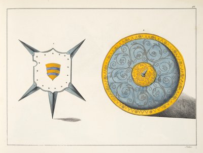 盾牌，由弗朗茨·科滕坎普博士发表的“发展历史与侠义风俗”，由Carl Hoffmann出版，1842年 作者 弗里德里希·马丁·冯·赖比施