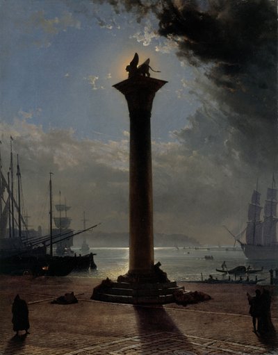 广场上的月光，约 1837 年（布面油画） 作者 弗雷德里克·纳利