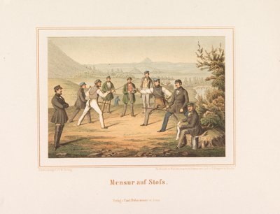 门苏尔在斯图夫。来自德国学生生活的图像，1865年。 作者 弗里德里希·威廉·盖林