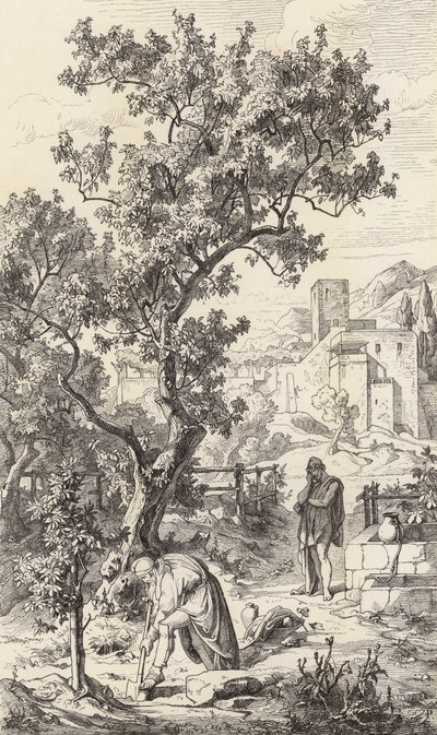 奥德修斯探望父亲拉埃特斯（雕刻） 作者 Friedrich the Elder Preller