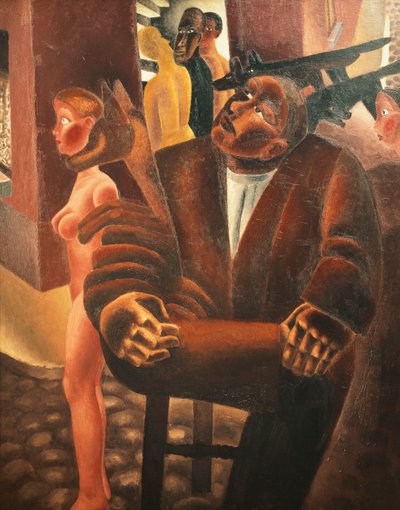 做白日梦； Le Reve Eveille-《醒来的梦》，约1926-27年（布面油画） 作者 Frits van den Berghe