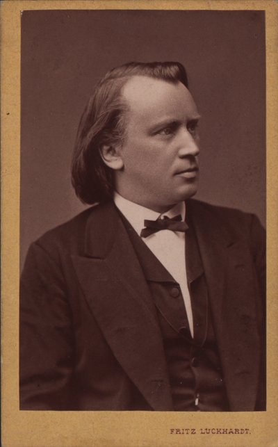 作曲家约翰内斯-勃拉姆斯1833-1897年的肖像，约1875年。 作者 弗里茨·勒克哈特