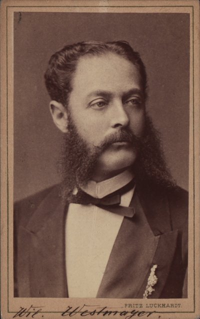 作曲家Wilhelm Westmeyer 1829-1880的肖像。 作者 弗里茨·勒克哈特