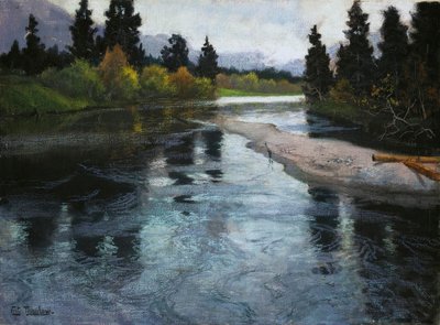 河"，约1883年。 作者 弗里茨·塔洛夫（Fritz Thaulov）