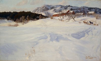 有雪橇的雪景，弗莱克斯姆 作者 约翰·弗雷德里克·陶洛