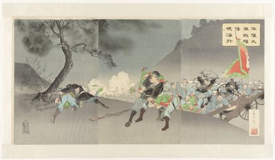 平壤激战向世界展示日本的决断力
平城大关前和歌会（物品上的标题） 作者 秋山布右卫门