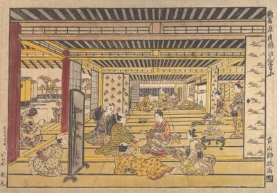 新吉原的手相扑游戏，约1740年。 作者 古山经政