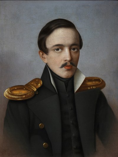 诗人米哈伊尔-莱蒙托夫1814-1841年的画像，1887年 作者 GF克雷洛夫