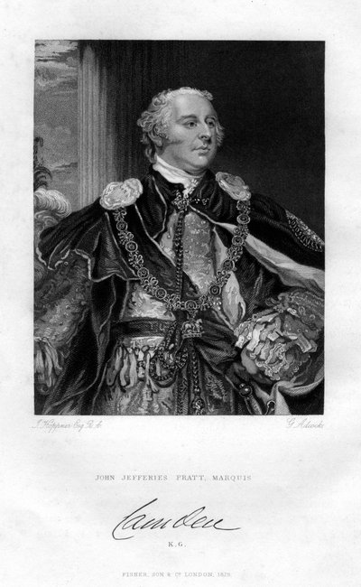约翰·杰弗里斯·普拉特（John Jeffreys Pratt），卡姆登第一侯爵，1829年。 作者 GH阿德科克